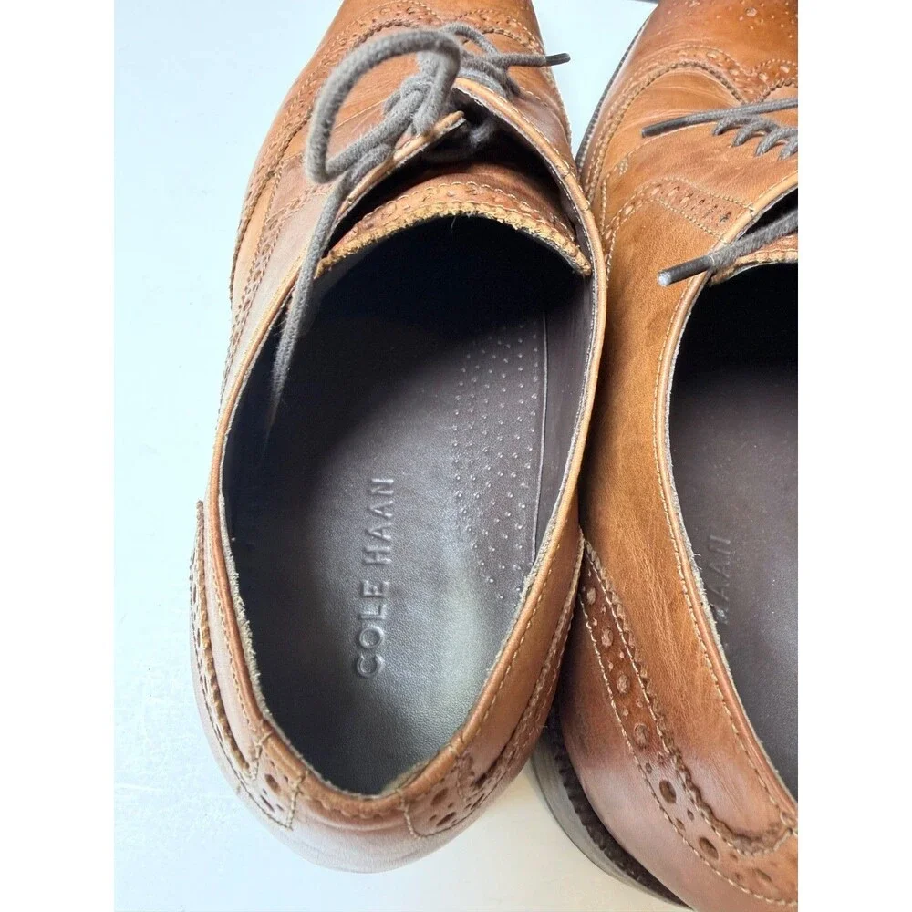 Cole Haan Benton Wingtip Oxford Men 11 M British Tan Leather Brogue C24116